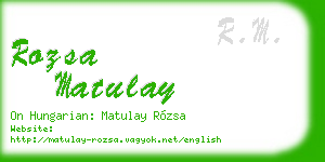 rozsa matulay business card